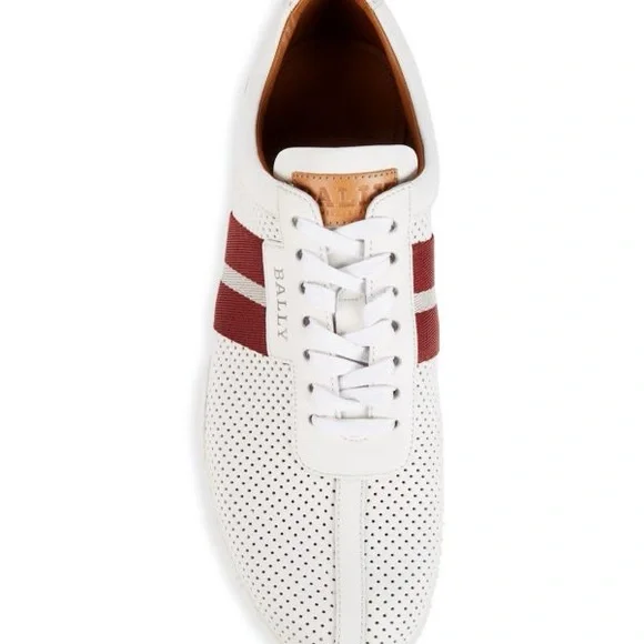 Bally Men's White and Red Sneakers - Picture 6 of 6
